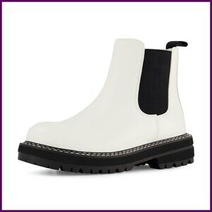 Women's Chelsea Boots Wide Width Pull-On Memory Foam Vegan Leather